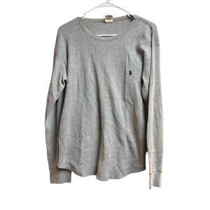 Polo by Ralph Lauren Underwear Gray Waffle Knit Shirt Gray Large